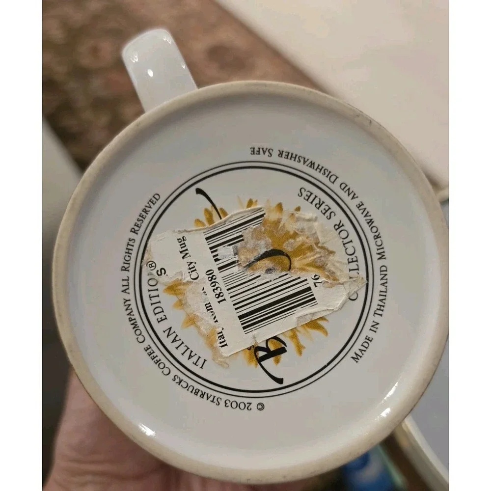2003 Starbucks Barista Tuscany Italy Coffee Mug La Dolce Vita Sunflower 18oz